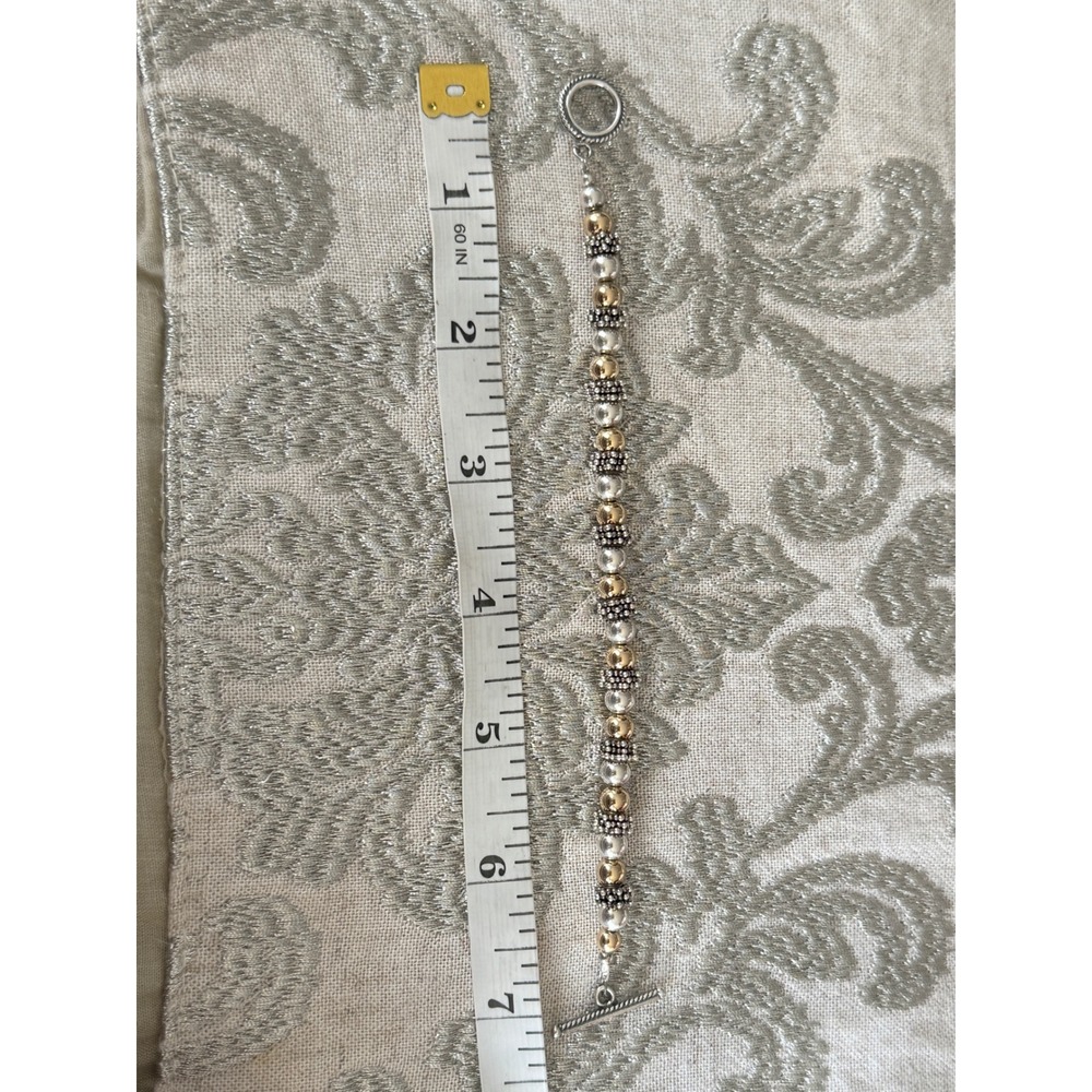 Beaded Bracelet Gold Silver Tone Toggle‎ Clasp Fashion Jewelry - Picture 3 of 3